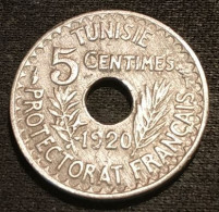 RARE TUNISIE - TUNISIA - 5 CENTIMES 1920 ( 1339 ) - Frappe Médaille - Muhammad Al-Nasir - Protectorat Français - KM 245 - Tunesien