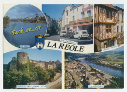 {87419} 33 Gironde La Réole Multivues ; Pont , Rue Principale , Château Quatre S.O.S. , Vue Générale ; Renault 4L R16 - La Réole