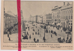 Pétrograd Petersburg - La Perspective De Newsky - Orig. Knipsel Coupure Tijdschrift Magazine - 1917 - Non Classés