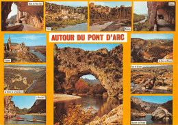 ARDECHE Les Gorges. Le Pont D'arc Et Ses Environs Multivues  23 (scan Recto Verso)MH2919 - Vallon Pont D'Arc