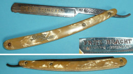 Ancien Rasoir Coupe-chou Choux, DOVO INOX Rostfrei Germany 42, Manche Incrusté, Barber Shop Barbier - Other & Unclassified