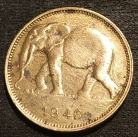 CONGO BELGE - 1 FRANC 1946 - Léopold III - KM 26 - Eléphant - 1934-1945: Leopoldo III