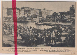 Oorlog Guerre 14/18 - Helsingfors Le Port, Haven, Demonstraties - Orig. Knipsel Coupure Tijdschrift Magazine - 1917 - Non Classés