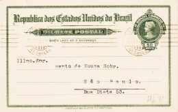 Bresil, De San Paolo, En 1913 Sur Entier 50 Reis   ,  TB - Cartas & Documentos