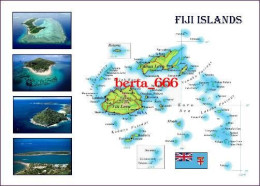 Fiji Islands Country Map New Postcard * Carte Geographique * Landkarte - Fiji