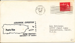 USA Cover San Sebastian 26-12-1962 Geological Expedition Puerto Rico With Cachet - Sobres De Eventos