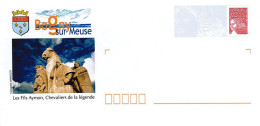 017 Enveloppes Prêt à Poster PAP 08 Ardennes Luquet Bogny Sur Meuse Les Fils Aymon Chevaliers De La Légende - PAP : Bijwerking /Luquet