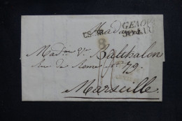 FRANCE / ITALIE - Cachet D'entrée Italie Par Antibes Sur Lettre De Torino Pour Marseille  - L 151178 - Marques D'entrées