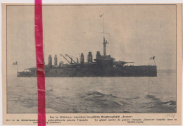 Oorlog Guerre 14/18 - Schip Navire Danton, Torpillé - Orig. Knipsel Coupure Tijdschrift Magazine - 1914 - Non Classés