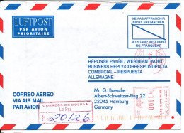 Bolivia Registered Air Mail Cover With Meter Cancel Sent To Germany 16-4-1999 - Bolivie