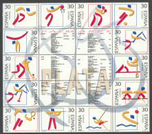 Spain, 1995, IOC, Olympic Silver Medal Winners, Sports, MNH Block, Michel 3220-3233 - Ongebruikt