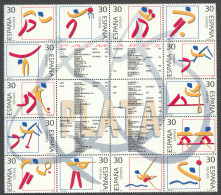 Spain, 1995, IOC, Olympic Silver Medal Winners, Sports, MNH Block, Michel 3220-3233 - Neufs