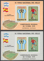 Spain, 1978, Soccer World Cup Argentina, Football, Sports, Cinderella Sheets, MNH - Herdenkingsblaadjes