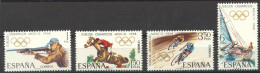 Spain, 1968, Olympic Summer Games Mexico, Sports, Shooting, Horse Jumping, Cycling, Sailing, MNH, Michel 1777-1780 - Unused Stamps