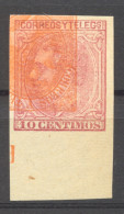Spain, 1879, King Alfonso XII, 10 C., Imperforated Proof Or Printers Waste, No Gum, Not Issued - Essais & Réimpressions