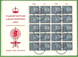 ZA1520 - LIECHTENSTEIN - Postal History - Souvenir Sheet On FDC COVER  - MALARIA  1962 - Maladies