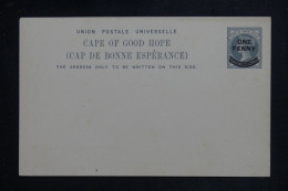 CAP DE BONNE ESPÉRANCE - Entier Postal Surchargé Non Utilisé - L 151186 - Capo Di Buona Speranza (1853-1904)