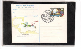 TEM20149  - GENOVA   20 .9.1992  /  FDC CART.POSTALE   "  CELEBRAZIONI COLOMBIANE " - Christoffel Columbus