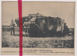 Oorlog Guerre 14/18 - Arras - Pantzerauto Char Tank Buitgemaakt - Orig. Knipsel Coupure Tijdschrift Magazine - 1917 - Non Classés