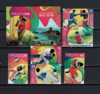 Cuba 2016 Olympic Games Rio De Janeiro Set Of 6 + S/s MNH - Estate 2016: Rio De Janeiro