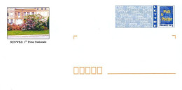 110 Enveloppes Prêt à Poster PAP 08 Ardennes Renwez 1 Fleur Nationale Devant Batiment - PAP : Bijwerking /Logo Bleu