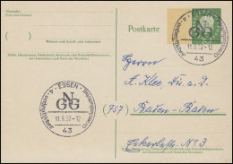 Postkarte P 43I Heuss 10 Pf Beidruck 15x22 Mm SSt ESSEN Gewerkschaftstag 11.9.62 - Cartoline - Nuovi