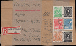 Gemeinschaft-Ausgabe MiF Briefausschnitt - Not-R-Zettel Feldpost WEIMAR 17.4.47 - Usados