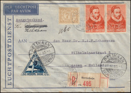 KLM-Flugpost PELIKAAN BATAVIA-CENTRUM 27.12.33 Als R-Brief Ab SOERABAJA 23.12.33 - Luchtpost