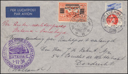 KLM-Flugpost Mit 1. Nachtexpress-Zug Batavia-Soerabaja 1.11.1936 DEN HAAG 11.10. - Airmail