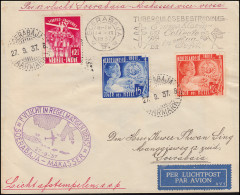 KNIM-Erstflug Soerabaja-Makasser 27.9.1937 Brief SOERABAJA AARMARKI 27.7.37 - Airmail