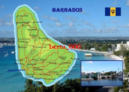 Barbados Country Map New Postcard * Carte Geographique * Landkarte - Barbados (Barbuda)