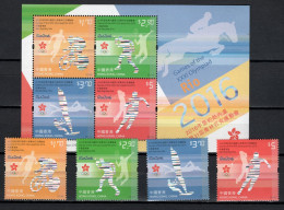 Hongkong 2016 Olympic Games Rio De Janeiro Set Of 4 + S/s MNH - Eté 2016: Rio De Janeiro