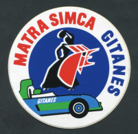 Sticker Autocollant Années 70 - Course Automobile "Matra Simca Gitanes"  24 Heures Du Mans - Stickers