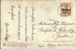 BELGIQUE - OC 13 S/Carte Fantaisie Obl. SPY 17.V.1918 Vers GEMBLOUX Avec Censure NAMUR - OC1/25 Gobierno General
