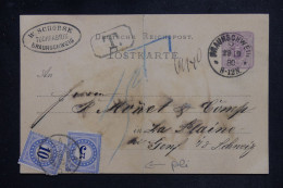 SUISSE - Taxes De La Plaine Sur Entier Postal Allemand En 1880 - Léger Pli Central - L 151203 - Strafportzegels