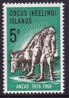Cocos Keeling Islands 1965 Anzac Sc 7 Mint Never Hinged - Islas Cocos (Keeling)