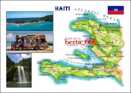 Haiti Country Map New Postcard * Carte Geographique * Landkarte - Haití