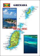 Grenada Country Map New Postcard * Carte Geographique * Landkarte - Grenada