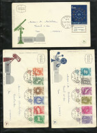 FDC Israël 3  Lettres  Premier Jour Circulées Jérusalem Le 27/02/1961 Pour Verneuil  N° 186 à 198  Avec TABS    B/ TB - FDC