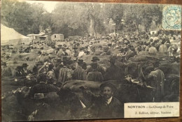 Cpa 24 Dordogne, Nontron, Le Champ De Foire, Très Animée, Bestiaux,Maquignons,etc.., éd Jollivet, écrite En 1905 - Nontron