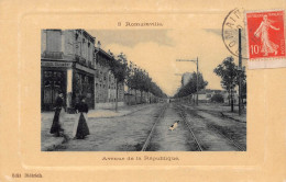 ROMAINVILLE (Seine-Saint-Denis) - Avenue De La République, Maison Raoul Daumont, Voie Ferrée Tram, Voyagé 1910 (2 Scans) - Romainville