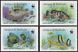 Antigua And Barbuda 1987, WWF Fishes - 4 V. MNH - Neufs