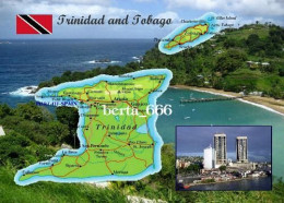 Trinidad And Tobago Country Map New Postcard * Carte Geographique * Landkarte - Trinidad