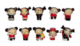 Série Complète De 10 Fèves Pucca Accroche Verre - Cartoni Animati