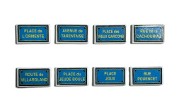 Série Complète De 8 Fèves Plaques De Rue - Regiones