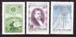 1955. Finland. Centenary Of Telegraph. MNH. Mi. Nr. 450-52 - Unused Stamps