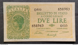 BANKNOTE KINGDOM OF ITALY 2 LIRE 1935 VENTURINI SIMONESCHI GIOVINCO SUPERBA FDS - Italia – 2 Lire