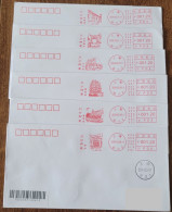 China Cover Impressions Of Chuansha (Shanghai) Postage Machine Stamp First Day Actual Shipping Seals (One Set Of 6) - Briefe