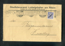 "DEUTSCHES REICH" 1924, Dienstbrief Ex Stadtsteueramt Ludwigshafen Nach Heidelberg (R0152) - Service