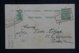 LUXEMBOURG - Oblitération Ambulant Sur Entier Postal Pour Paris En 1909 - L 151214 - Interi Postali